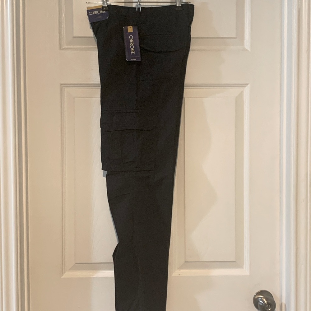 Boys youth Size 14 Cargo pants Dark Blue NWT Cherokee Adjustable waist